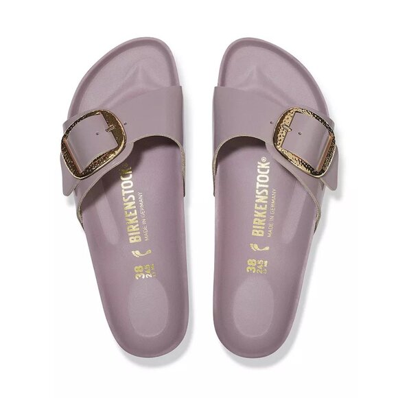 NEW Birkenstock 38-41 Madrid Big Hammered Buckle High Shine Sandals Faded Purple - Picture 5 of 6